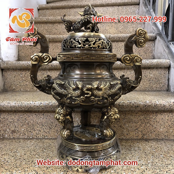 bộ đồ thờ đồng vàng cạo màu