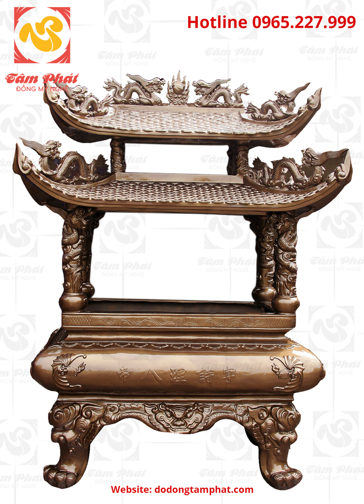 Lư hương đồng chạm khắc tinh xảo