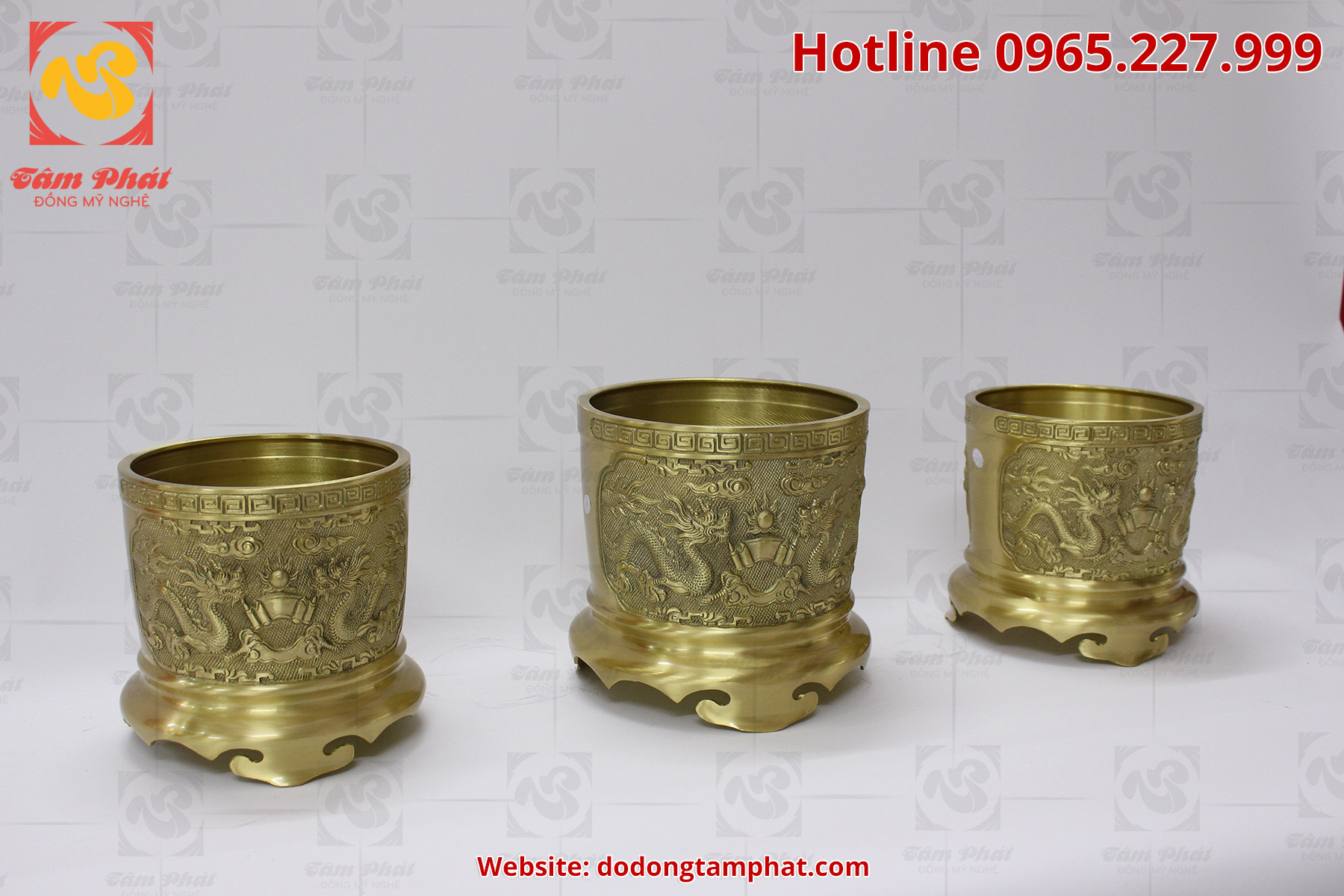 Bát hương bằng đồng màu mộc mạ đường kính 20 cm