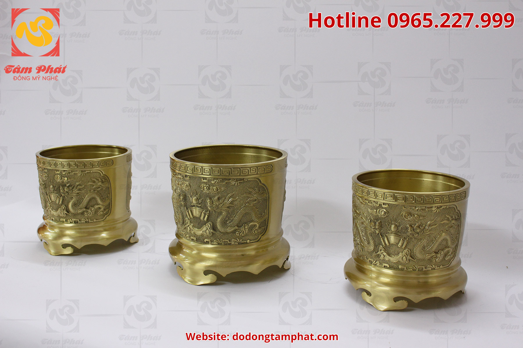 Bát hương bằng đồng màu mộc mạ đường kính 20 cm