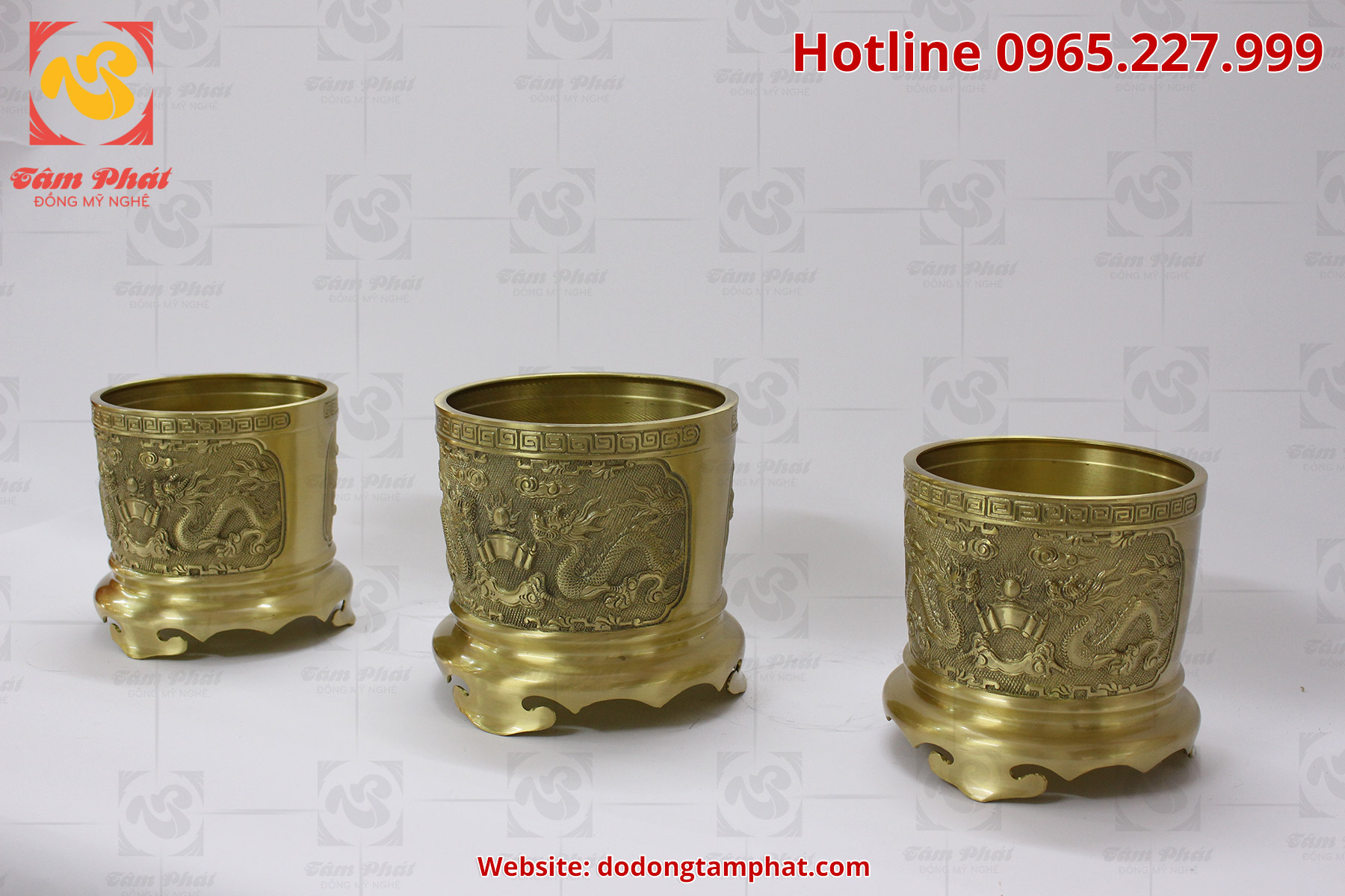 Bát hương bằng đồng màu mộc mạ đường kính 20 cm