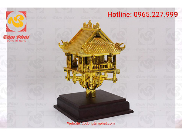 Chùa Một Cột mạ vàng 24K cao 20 cm