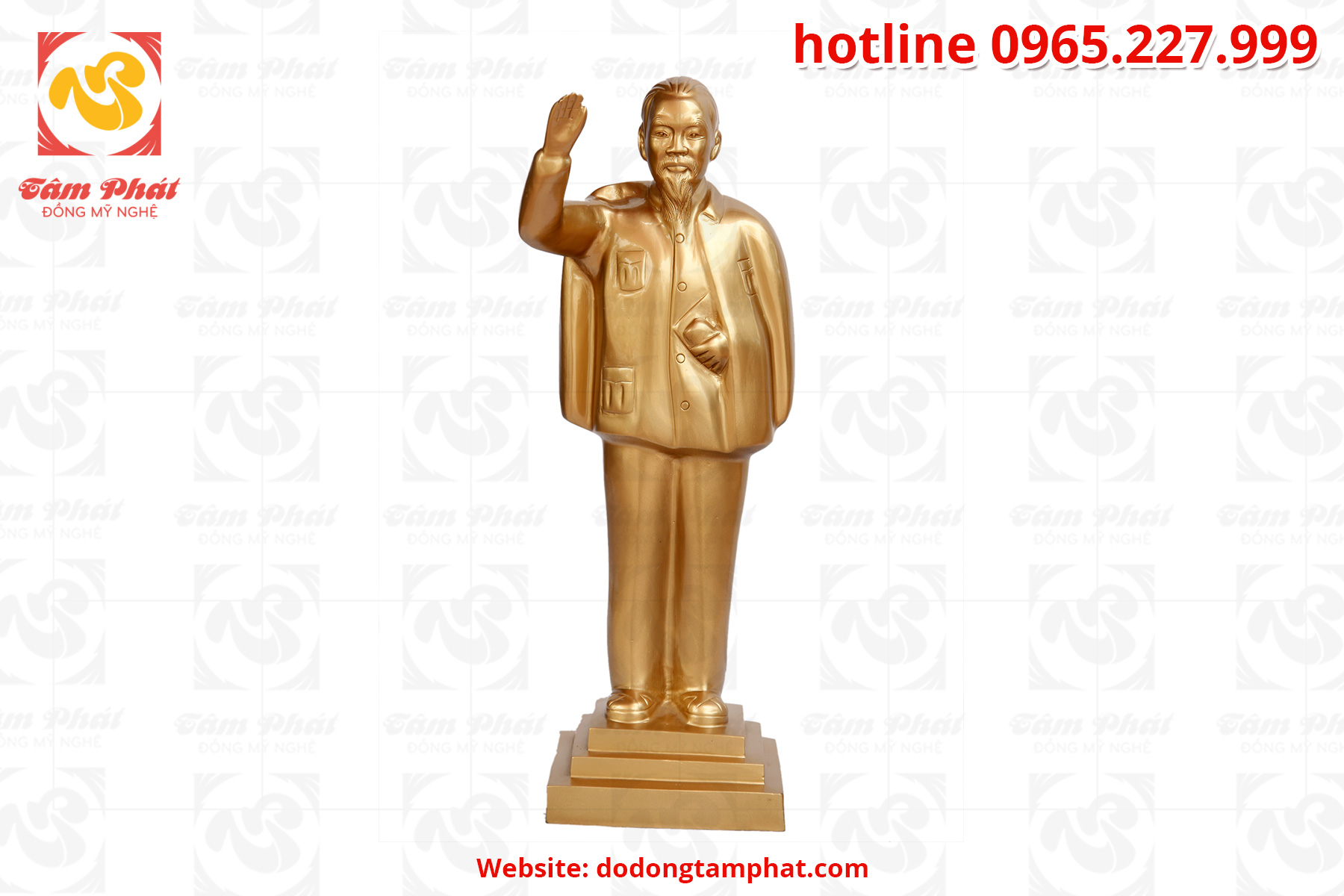 Tượng Bác Hồ vẫy tay chào cao 50 cm