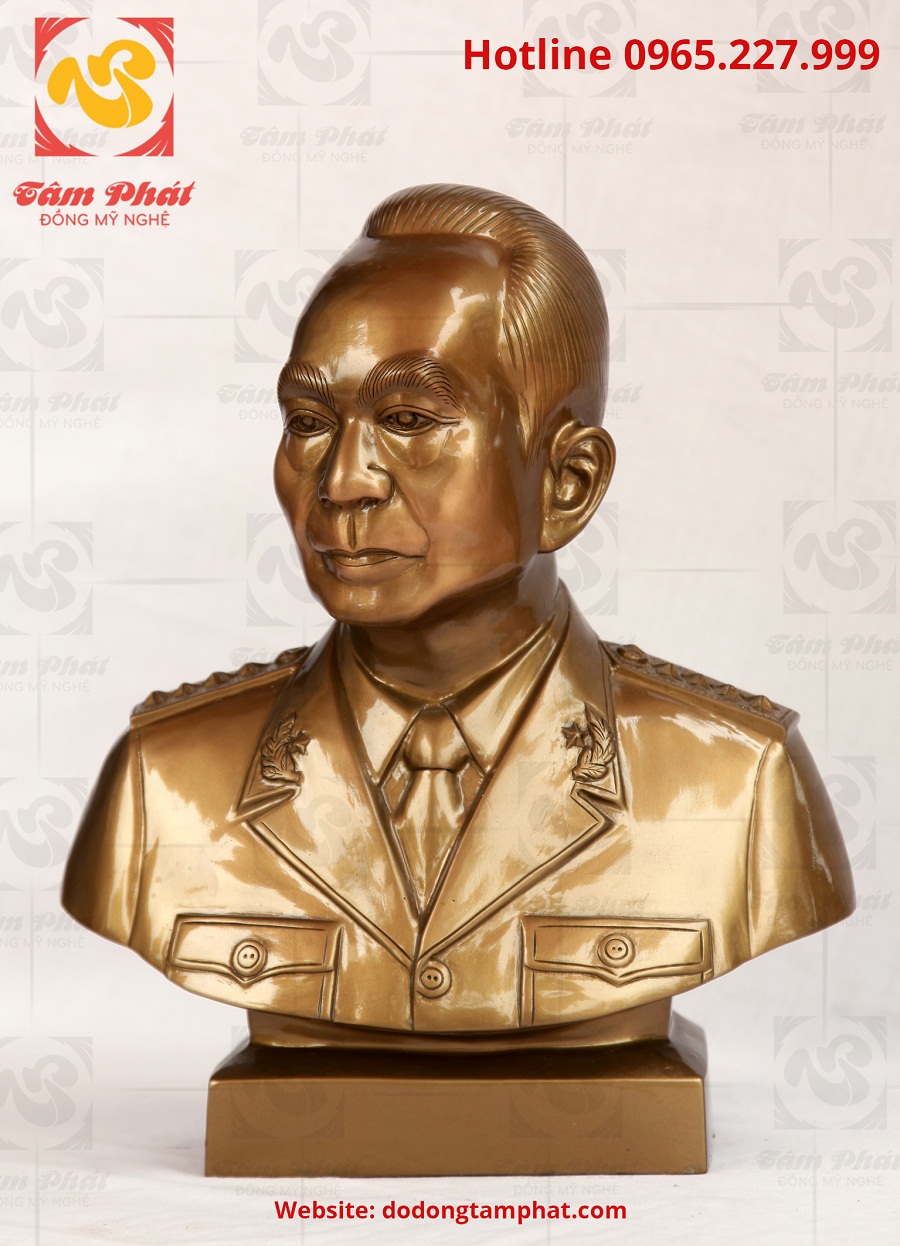 Tượng đồng đại tướng Võ Nguyên Giáp bán thân cao 42 cm