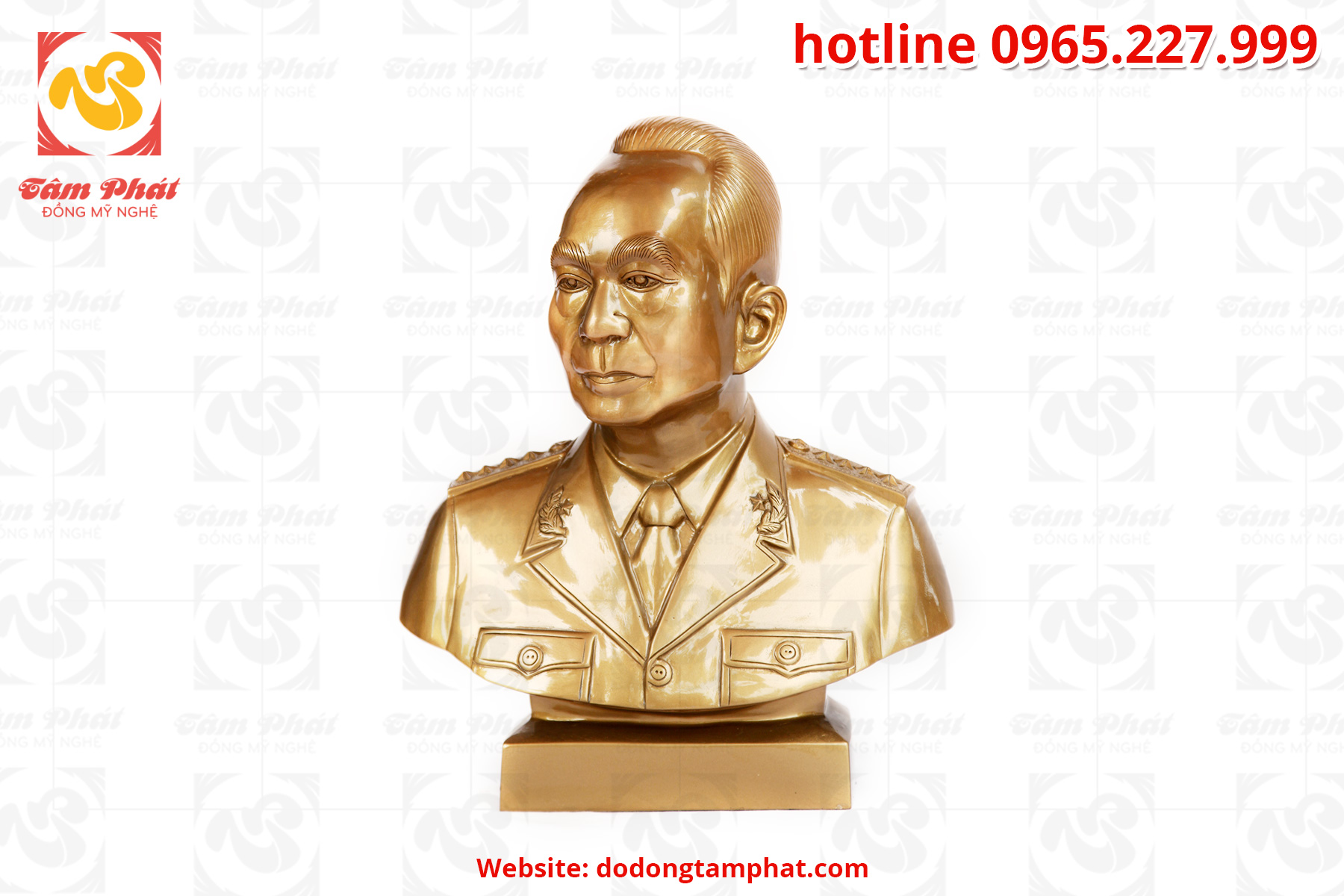 Tượng đồng đại tướng Võ Nguyên Giáp bán thân cao 42 cm