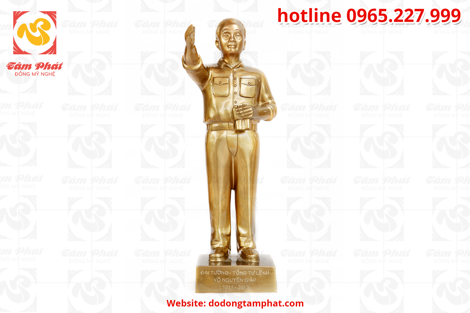 Tượng đồng đại tướng Võ Nguyên Giáp chỉ đạo chiến dịch cao 50 cm