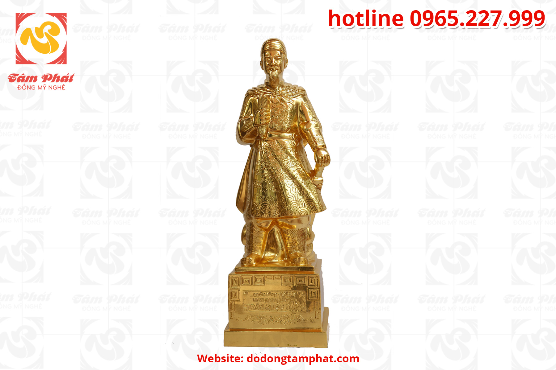 Tượng đồng Hưng Đạo Đại vương Trần Quốc Tuấn đúc tinh xảo