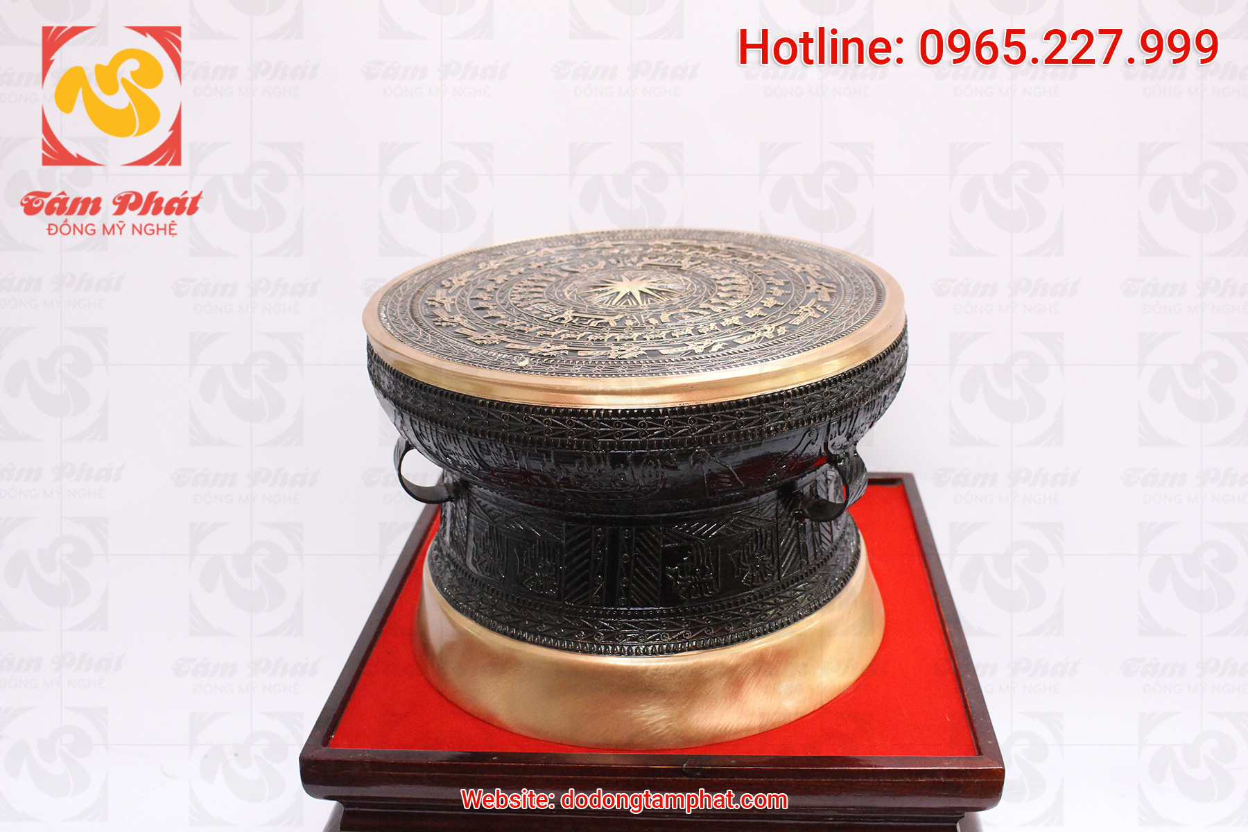 Trống đồng đường kính 60 cm đúc tinh xảo