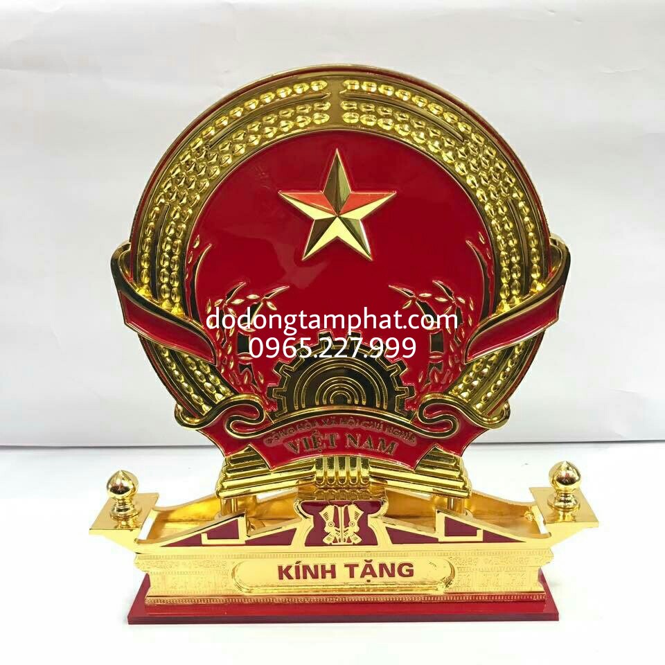 Quốc huy nước Cộng hòa Xã hội Chủ nghĩa Việt Nam mạ vàng 24K