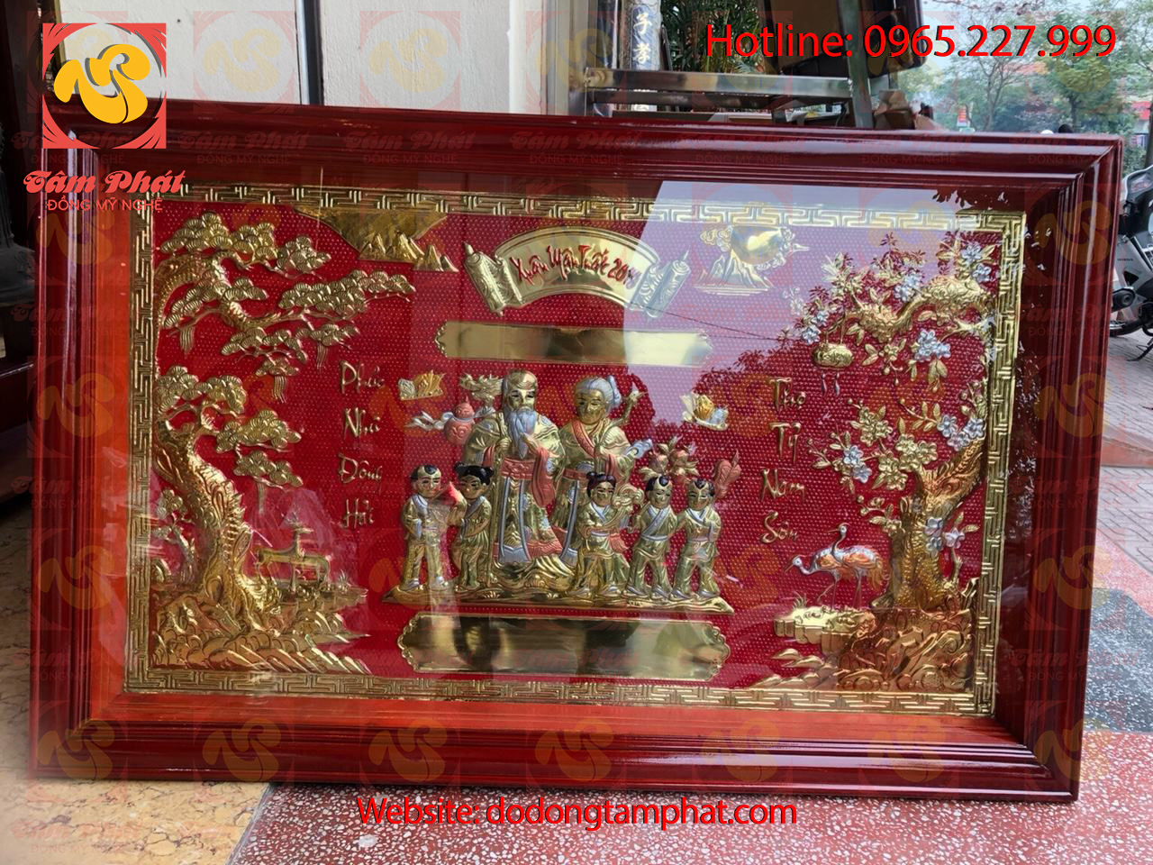 Tranh mừng thọ bằng đồng