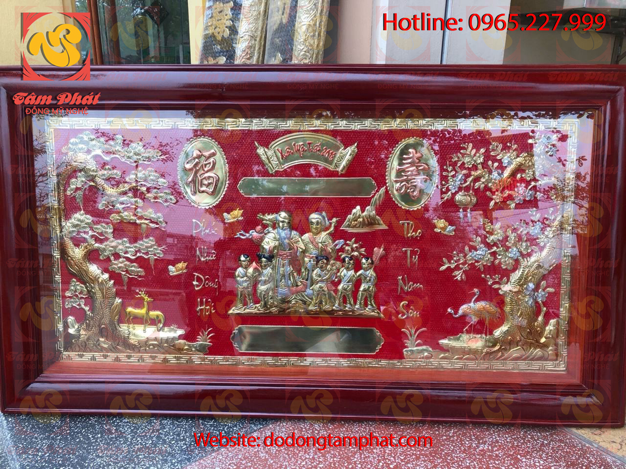 Tranh mừng thọ bằng đồng