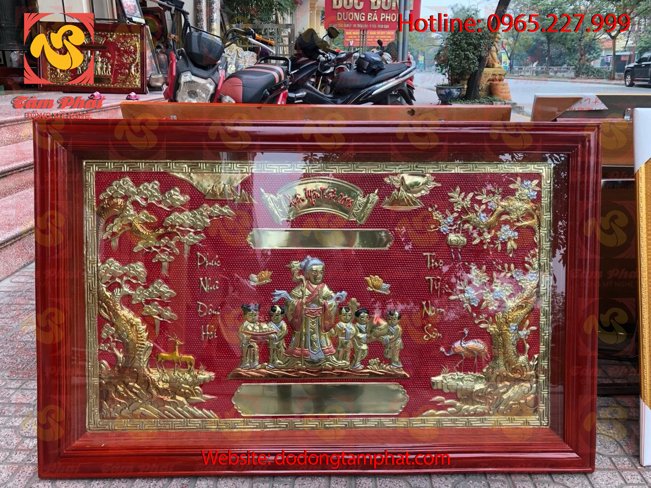 Tranh mừng thọ bằng đồng