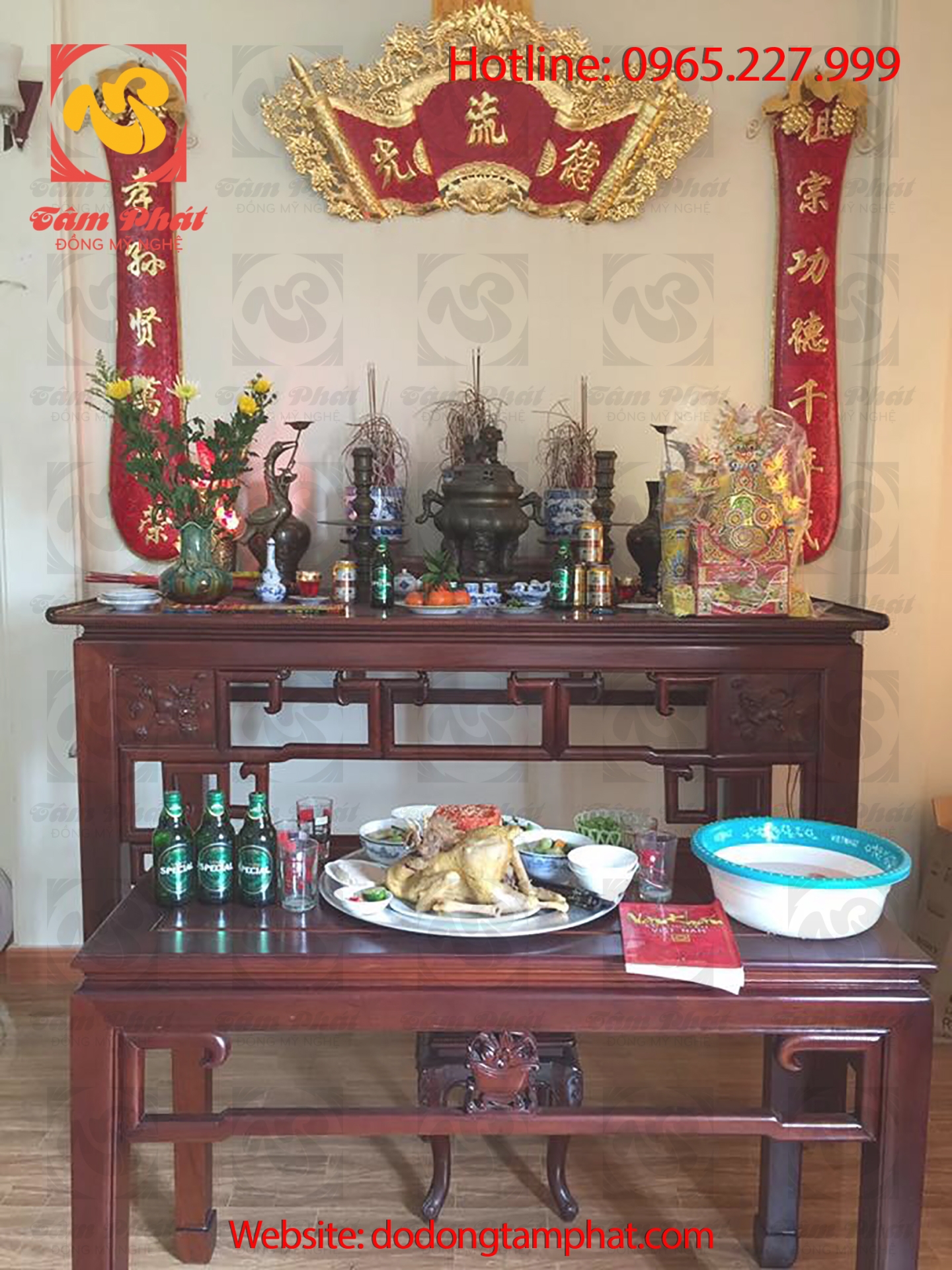 Hoành phi câu đối mạ vàng 24K