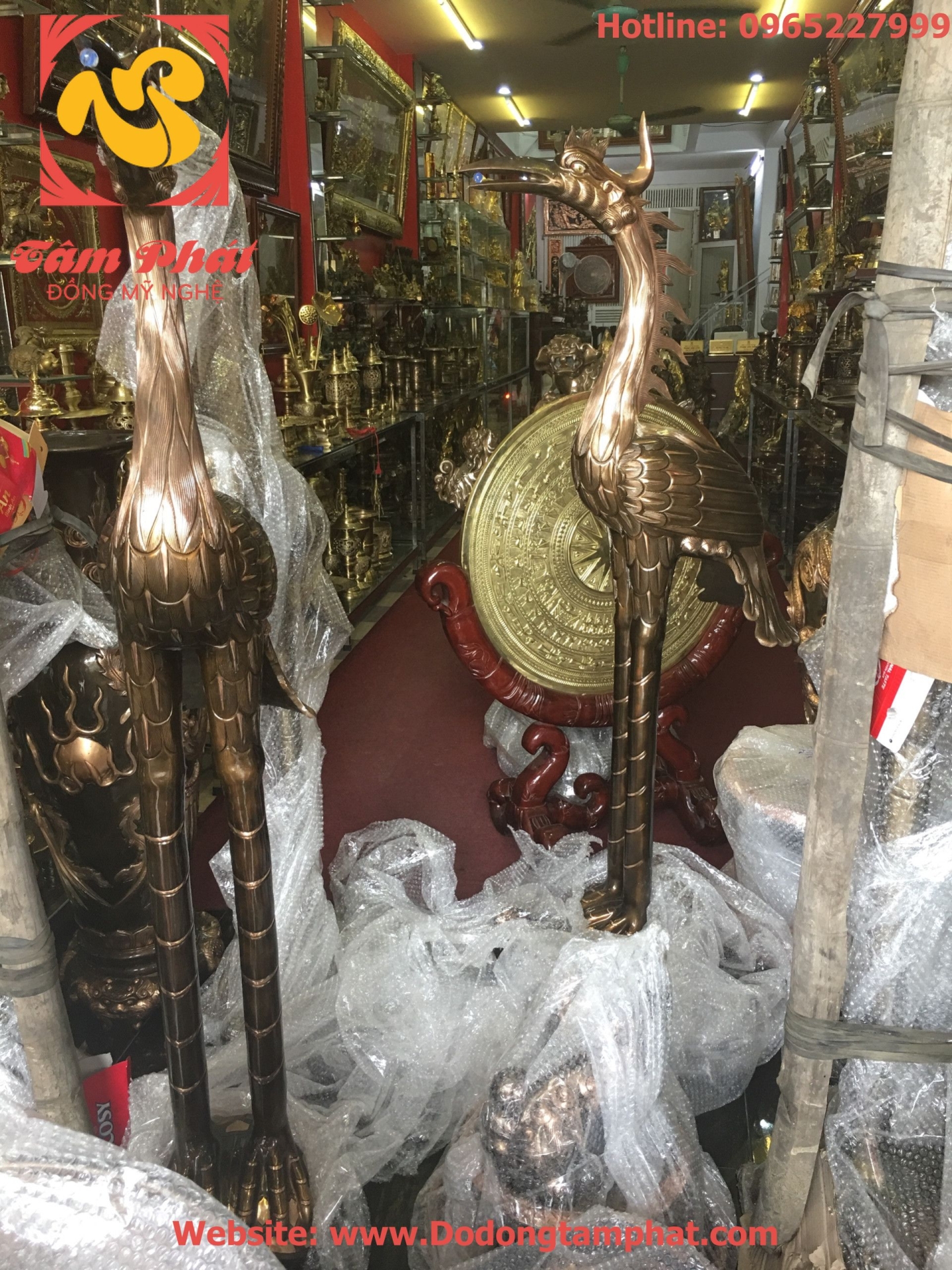 Đôi hạc đồng kích thước lớn – Đồng mỹ nghệ Tâm Phát