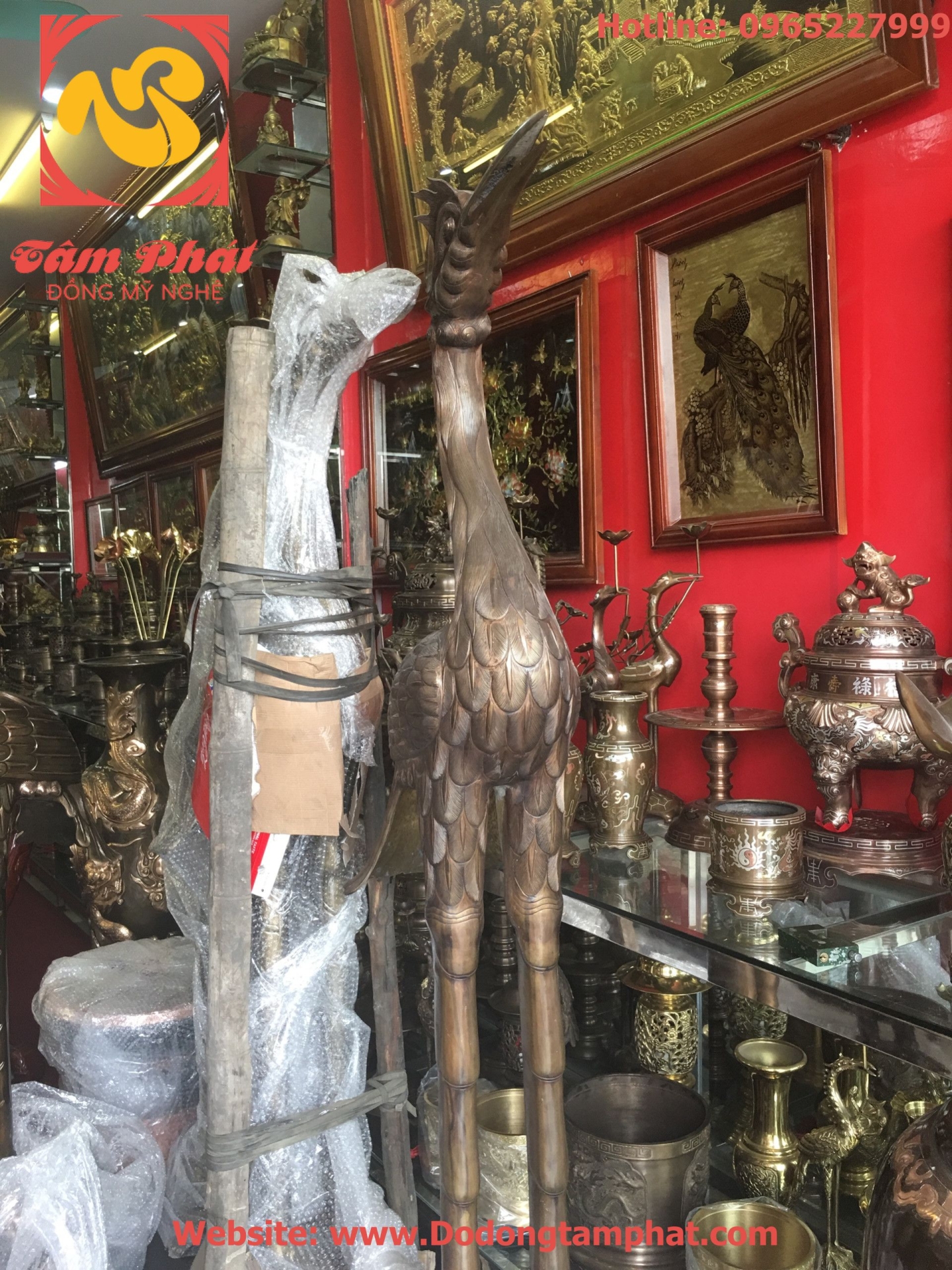 Đôi hạc đồng kích thước lớn – Đồng mỹ nghệ Tâm Phát