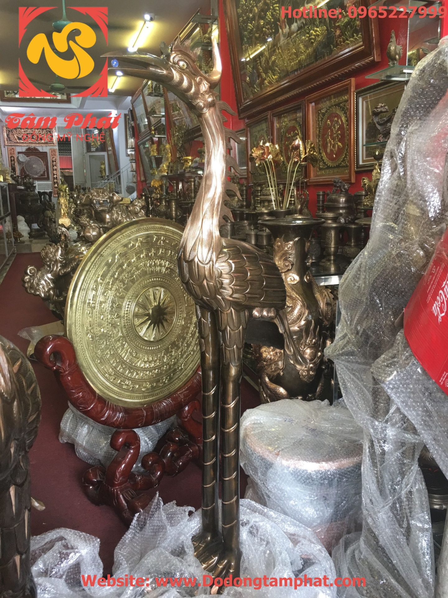 Đôi hạc đồng kích thước lớn – Đồng mỹ nghệ Tâm Phát