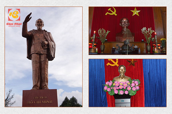 Tượng Bác Hồ vẫy tay chào bằng đồng