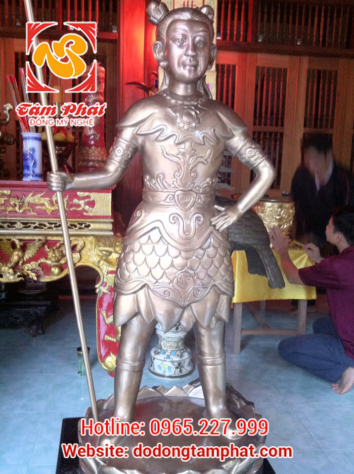 Tượng Na Tra bằng đồng đỏ cao cấp