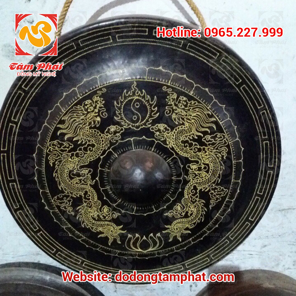 Chiêng đồng rồng phượng đường kính 60cm Tâm Phát