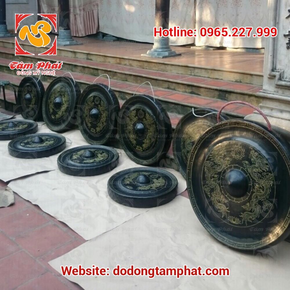 Chiêng đồng rồng phượng đường kính 60cm Tâm Phát