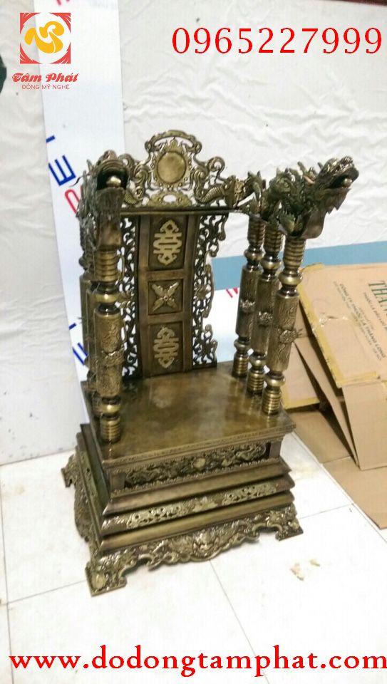 Ngai thờ hun xanh giả cổ, cao 68cm, gò thủ công