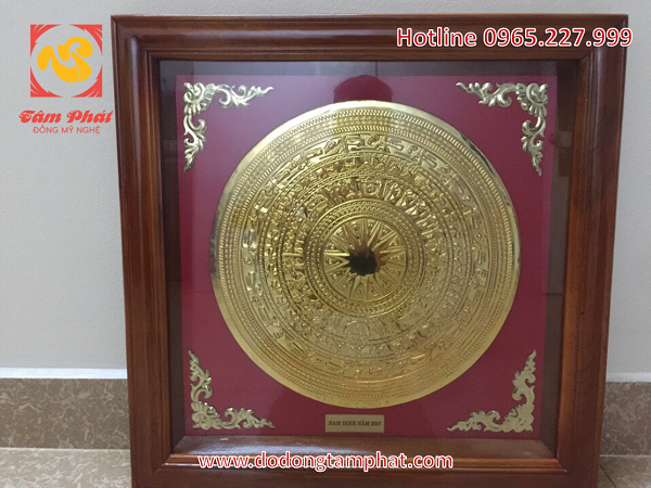 Tranh trống đồng treo tường đường kính 50cm hình thức đẹp mắt