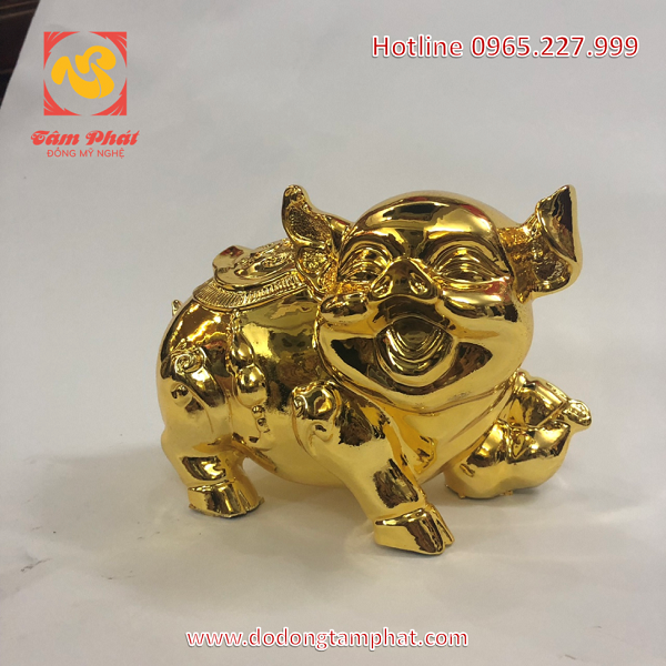 Tượng heo vàng 1 cặp đa phúc, đa lộc