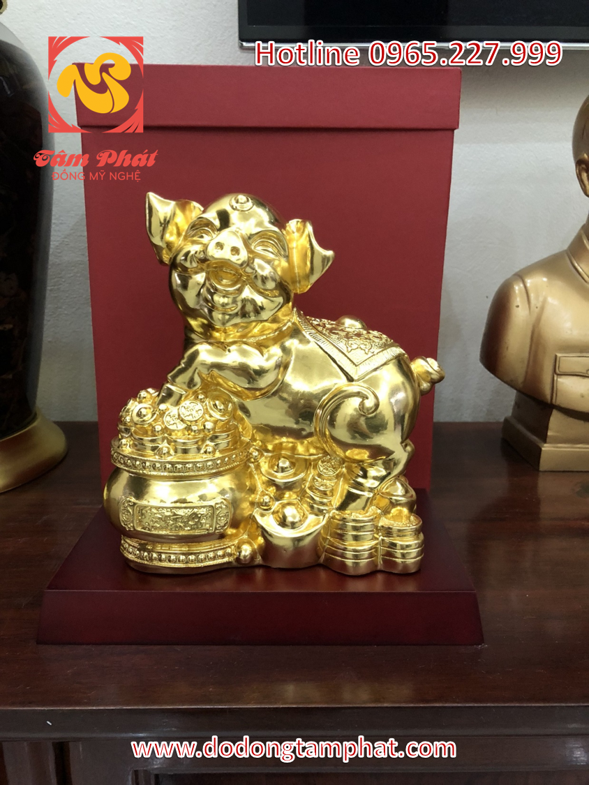 Linh vật lợn thiếp vàng 9999 cao cấp