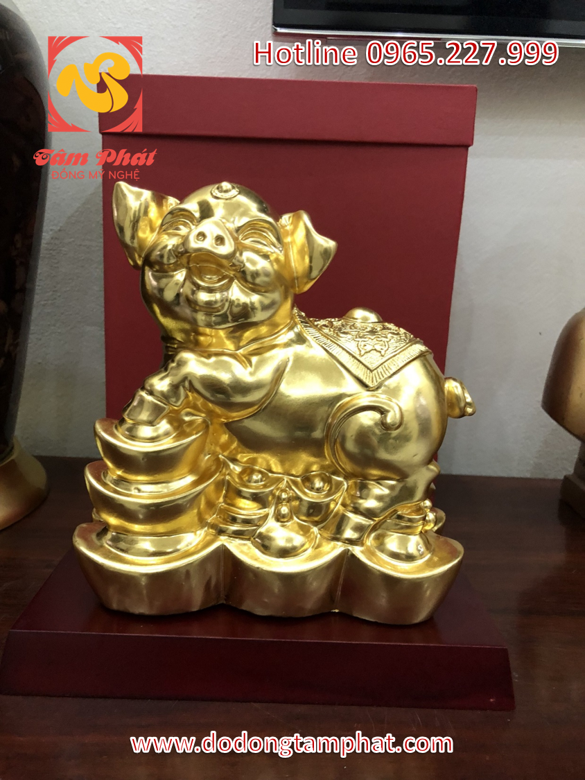 Linh vật lợn thiếp vàng 9999 cao cấp