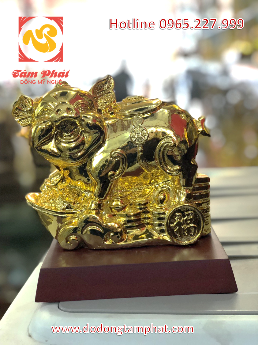 Linh vật lợn thiếp vàng 9999 cao cấp