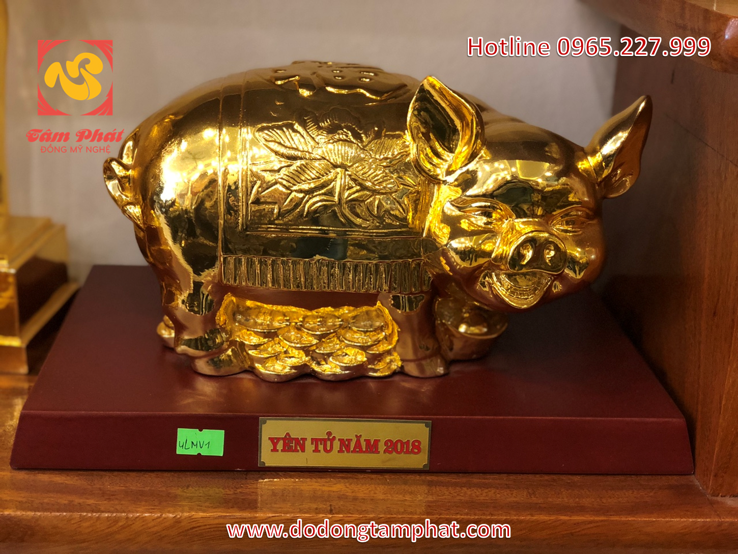 Linh vật lợn thiếp vàng 9999 cao cấp