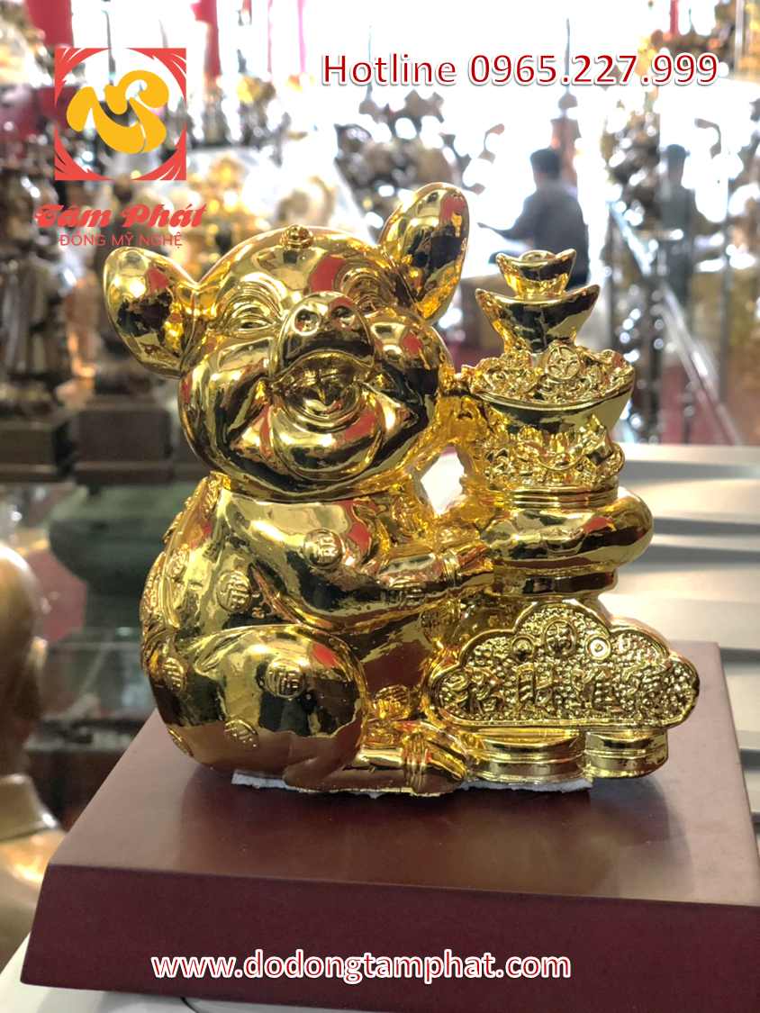 Linh vật lợn thiếp vàng 9999 cao cấp