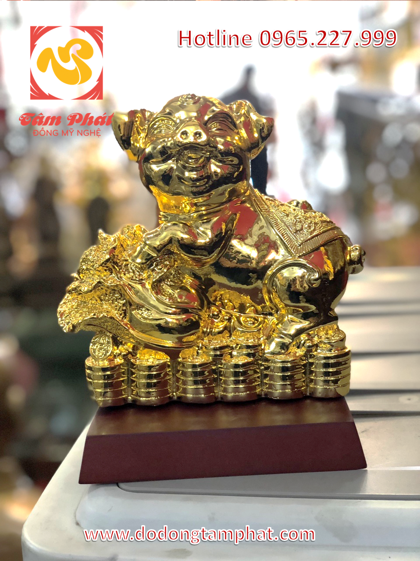 Linh vật lợn thiếp vàng 9999 cao cấp