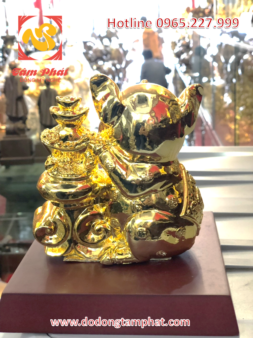 Linh vật lợn thiếp vàng 9999 cao cấp