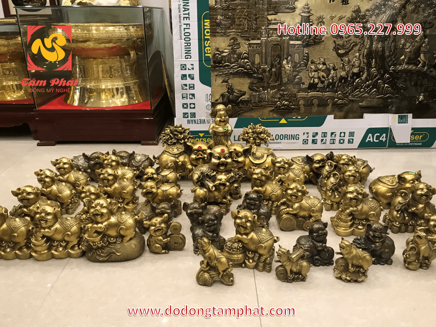 Linh vật lợn thiếp vàng 9999 cao cấp