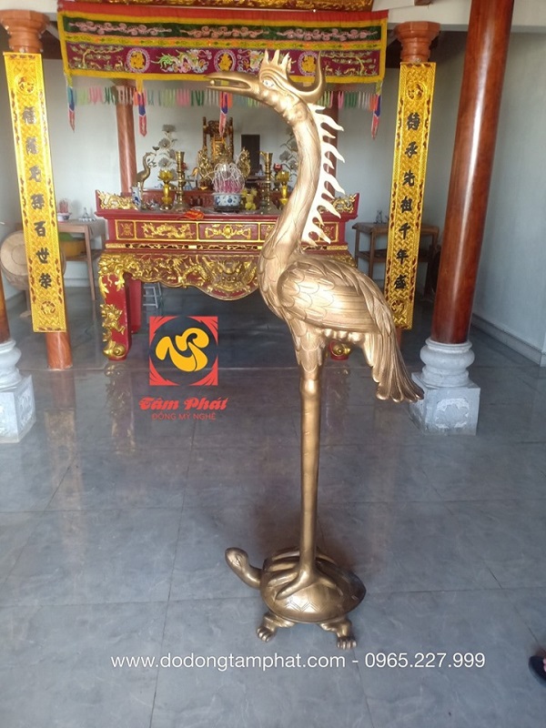 Đôi hạc thờ đồng đỏ 1m73 bàn giao cho khách Nghệ An