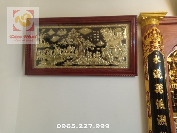 Tranh đồng Vinh Quy Bái Tổ đẹp cổ kính, trang nghiêm