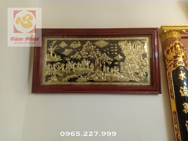 Tranh đồng Vinh Quy Bái Tổ đẹp cổ kính, trang nghiêm