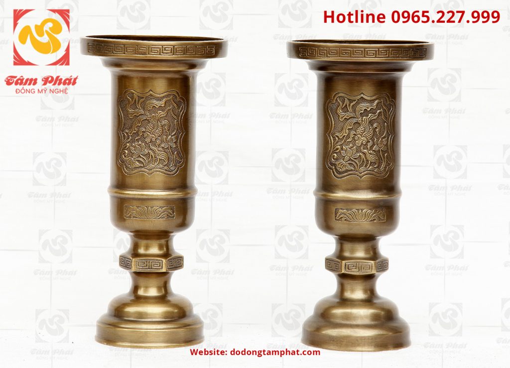 ống cắm hương bằng đồng cát tút cao 35cm