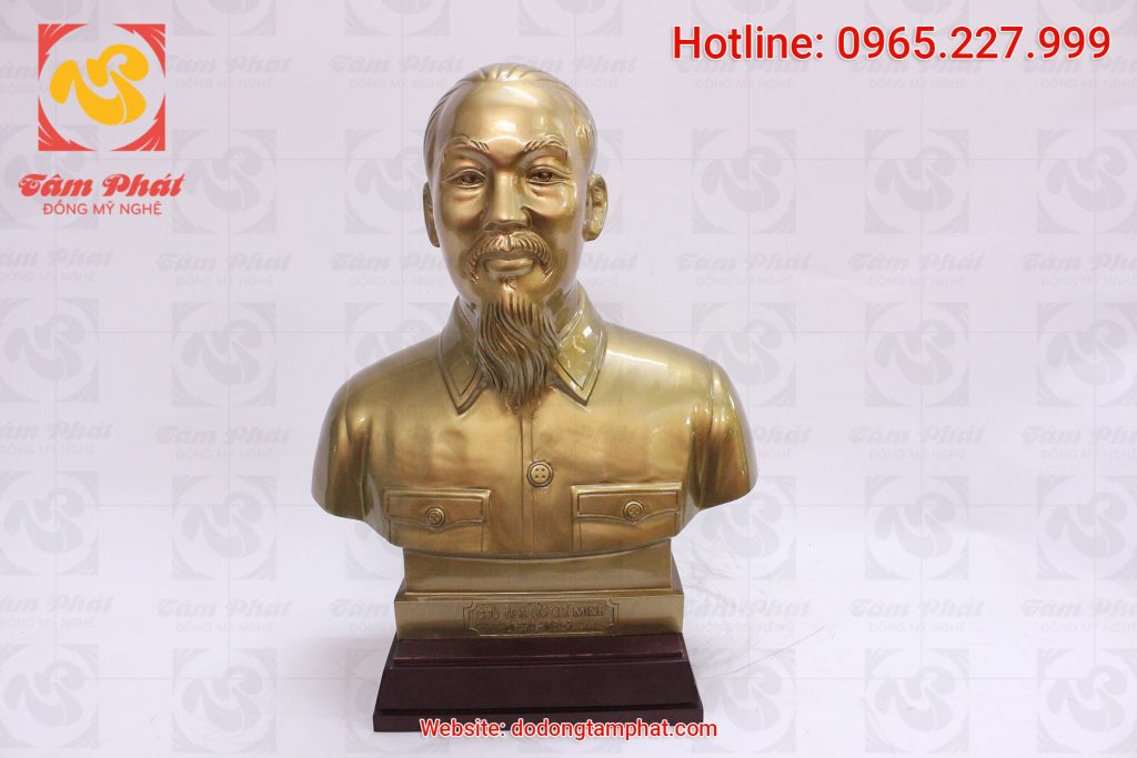 Tượng đồng : Bác Hồ bán thân cao 50 cm