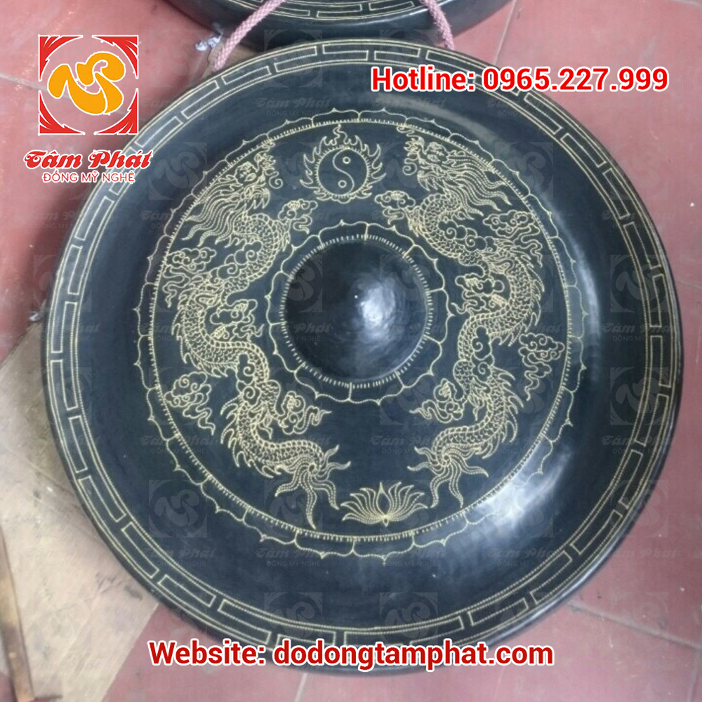 Chiêng đồng rồng phượng đường kính 60cm Tâm Phát