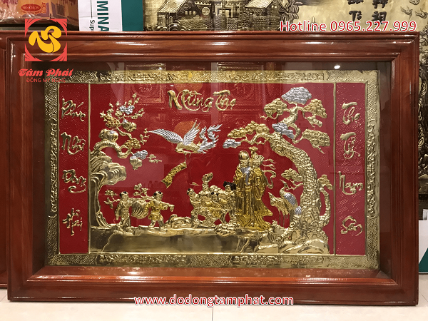 Tranh mừng thọ cụ ông bằng đồng nội dung ý nghĩa