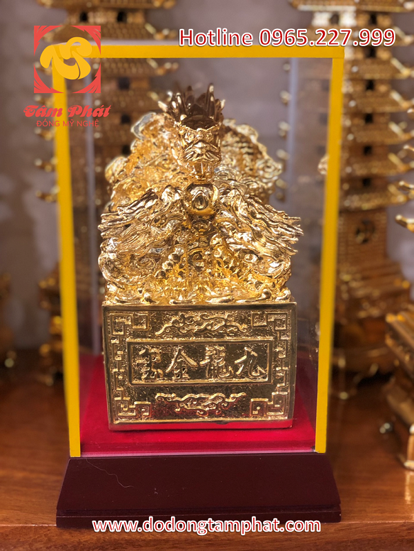 Ấn Rồng phong thủy thếp vàng 9999 sang trọng, đẹp mắt