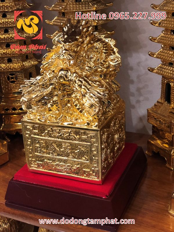 Ấn Rồng phong thủy thếp vàng 9999 sang trọng, đẹp mắt