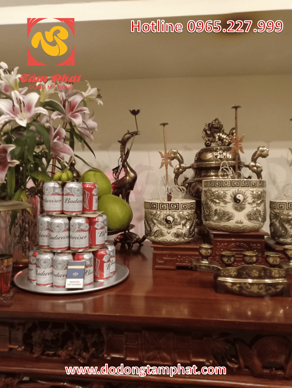 Bộ ngũ sự cao cấp bằng đồng cạo màu, đỉnh cao 50cm