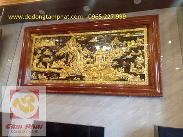 Tranh đồng quê cao cấp mạ vàng 24k kích thước 2,31m