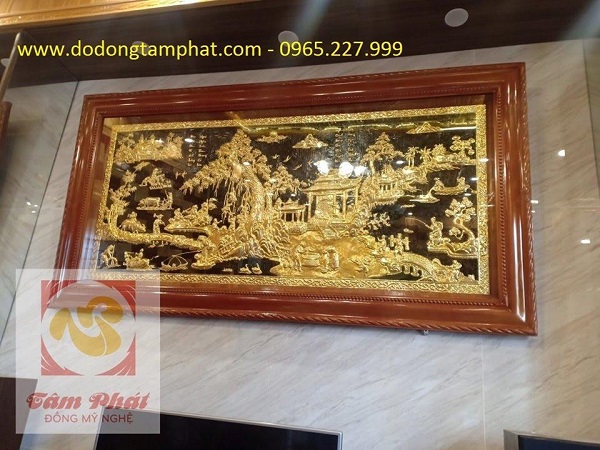 Tranh đồng quê cao cấp mạ vàng 24k kích thước 2,31m