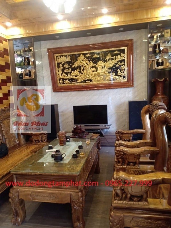 Tranh đồng quê cao cấp mạ vàng 24k kích thước 2,31m