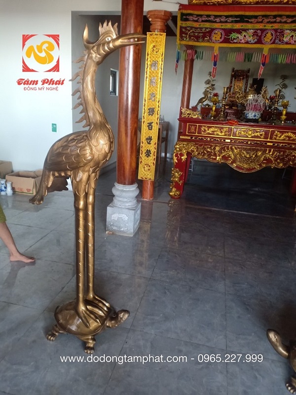Đôi hạc thờ đồng đỏ 1m73 bàn giao cho khách Nghệ An