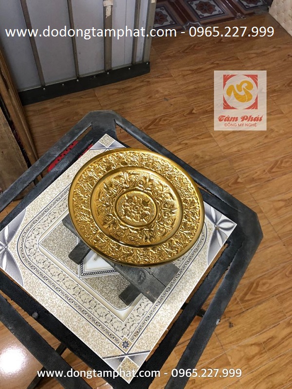 Mâm bồng cao cấp bằng đồng dát vàng